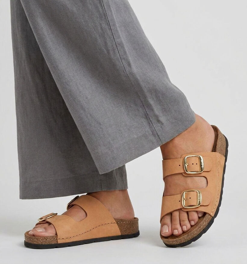 Scholl Bora 2 Buckles Cognac Slippers voor dames (369876)