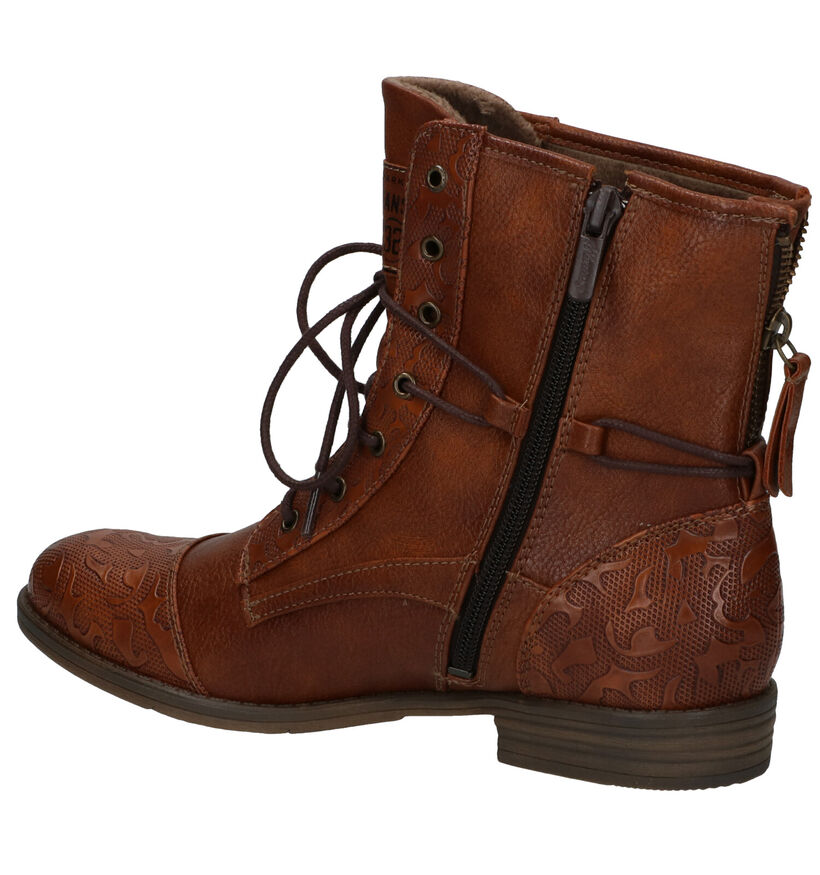 Mustang Cognac Bottines in kunstleer (277300)