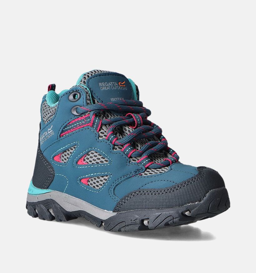 Regatta Holcombe Mid Jnr Turquoise Wandelschoenen voor meisjes (361298) - geschikt voor steunzolen