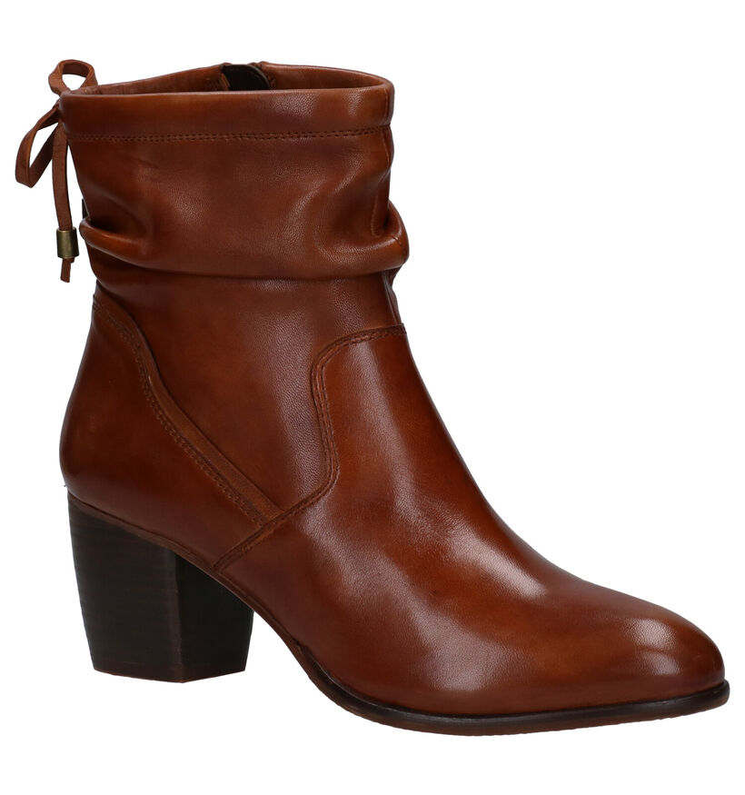 Steven NY Cognac Enkellaarzen in leer (280207)