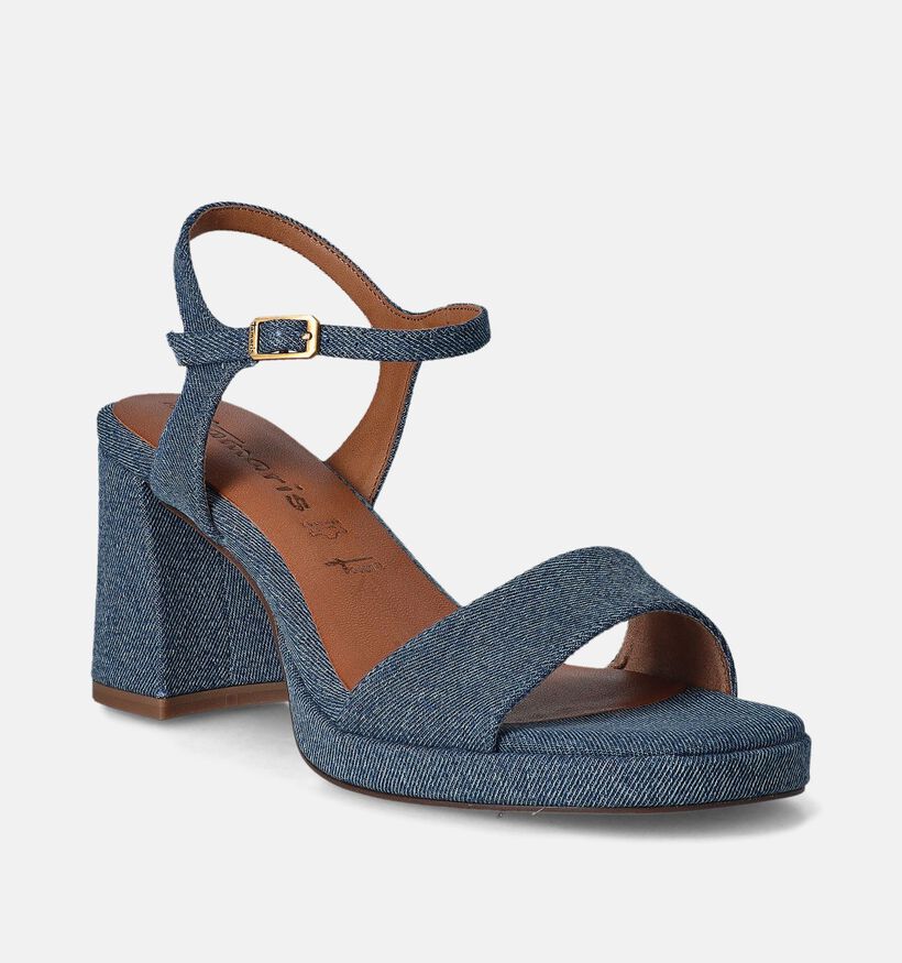 Tamaris Blauwe Sandalen met blokhak voor dames (354396)