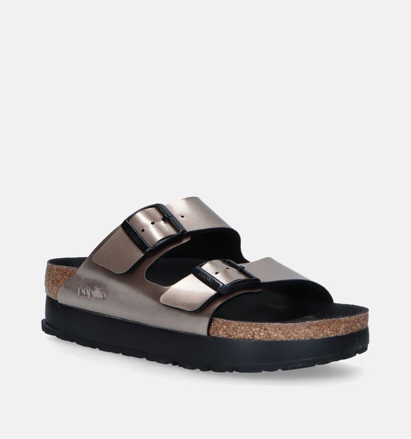 Birkenstock Arizona Pap Flex Platform Taupe Slippers voor dames (343952)