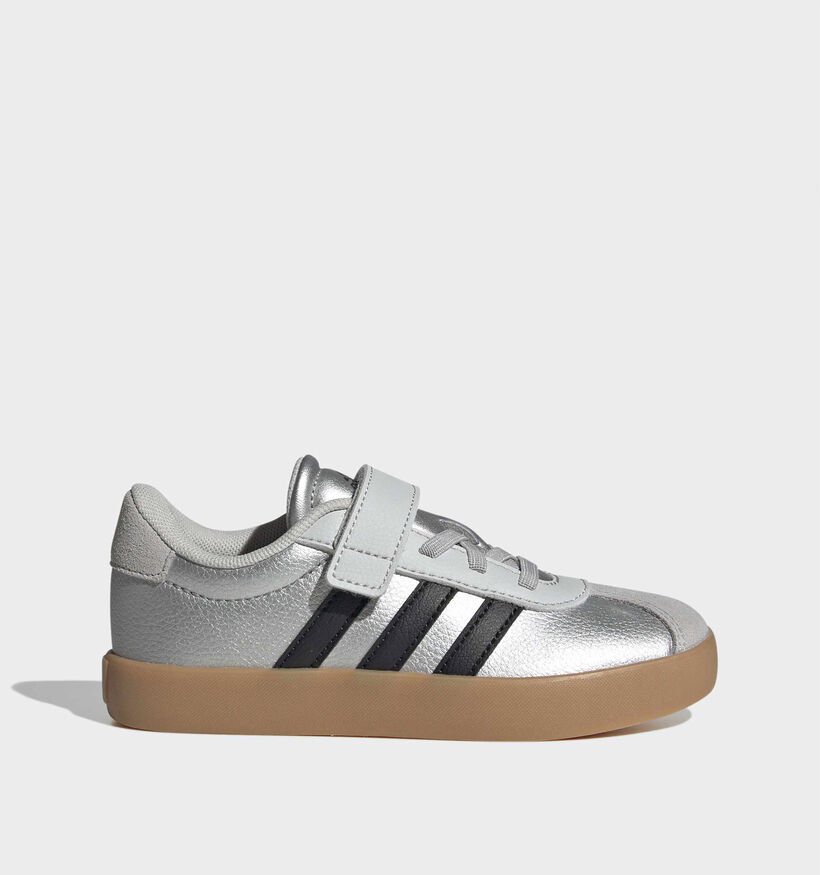 adidas VL Court 3.0 Baskets basses en Argent pour filles (366926) - pour semelles orthop&eacute;diques