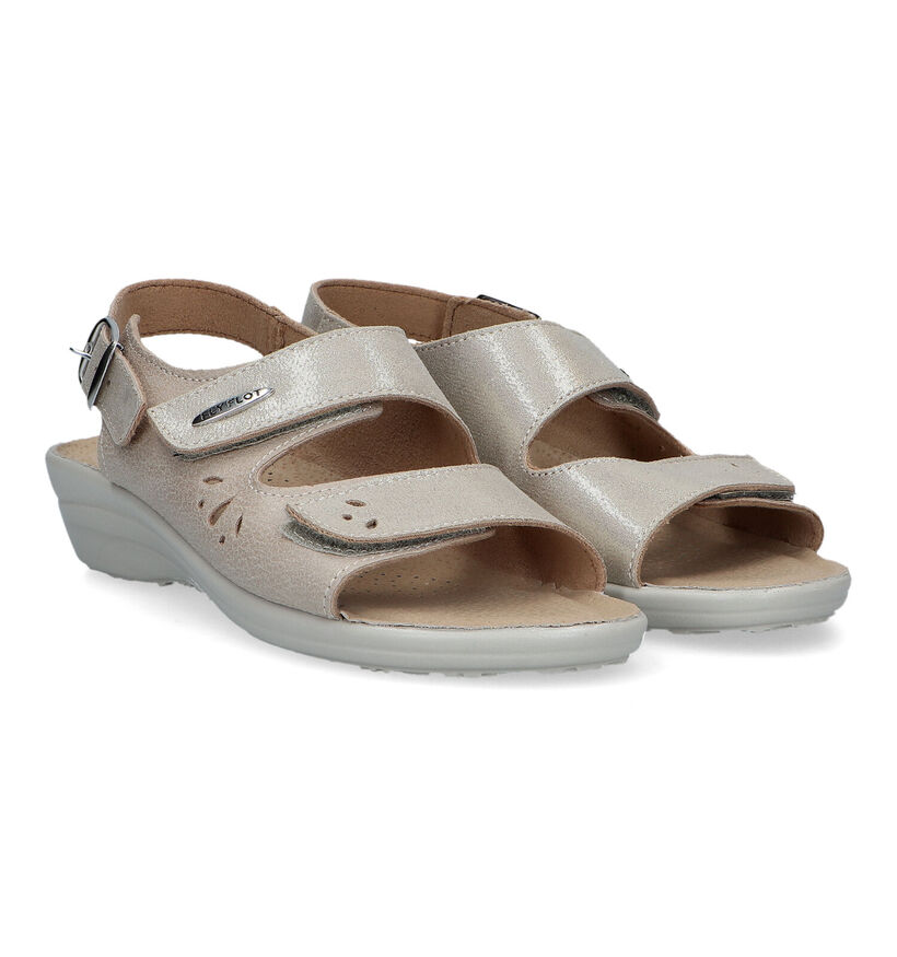 Fly Flot Sandales compens&eacute;es en Beige pour femmes (324540)
