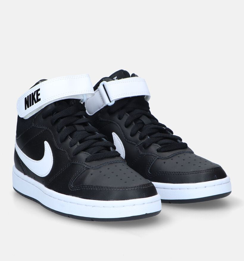 Nike Court Borough Zwarte Sneakers voor jongens, meisjes (328095)