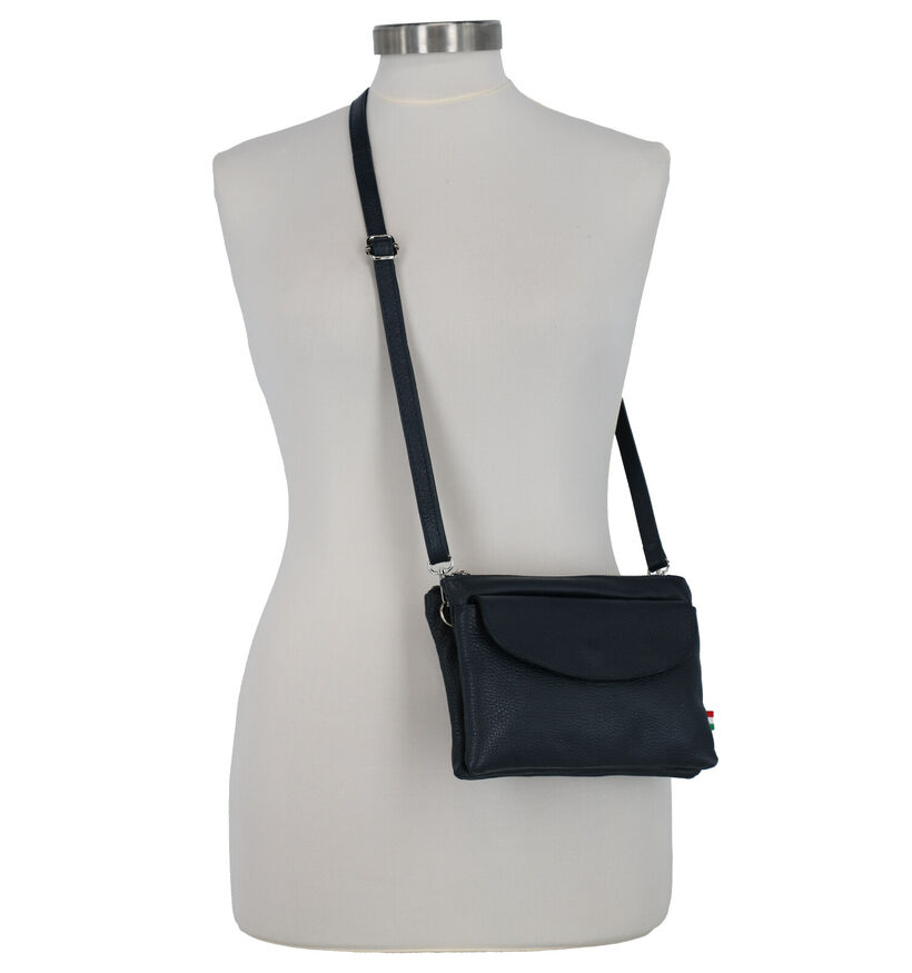 Time Mode Blauwe Crossbody Tas in leer (277120)