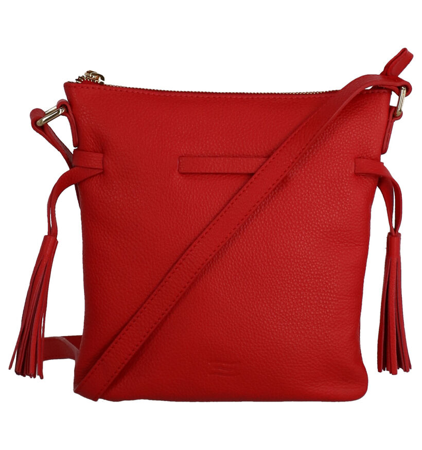 Crinkles Sac porté croisé en Rouge en cuir (273701)