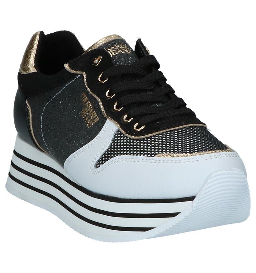 Zwart/Witte Sneakers Trussardi Jeans in stof (222382)