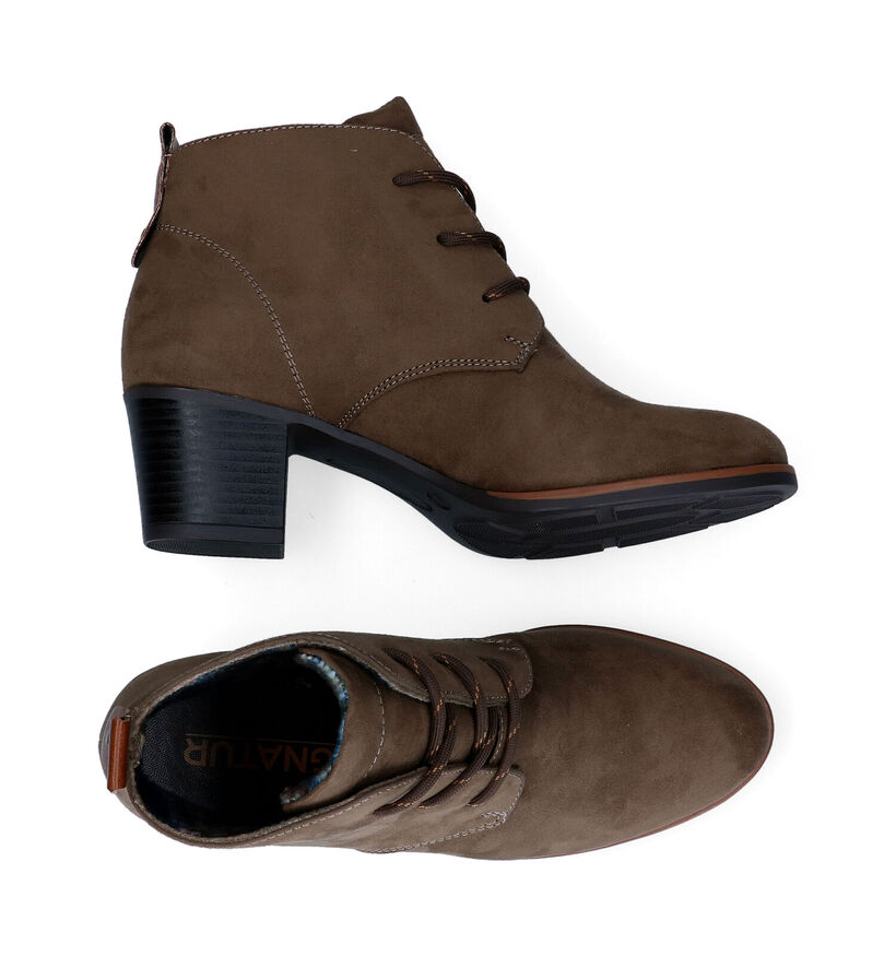 Signatur Bottines à lacets en Cognac pour femmes (314419)
