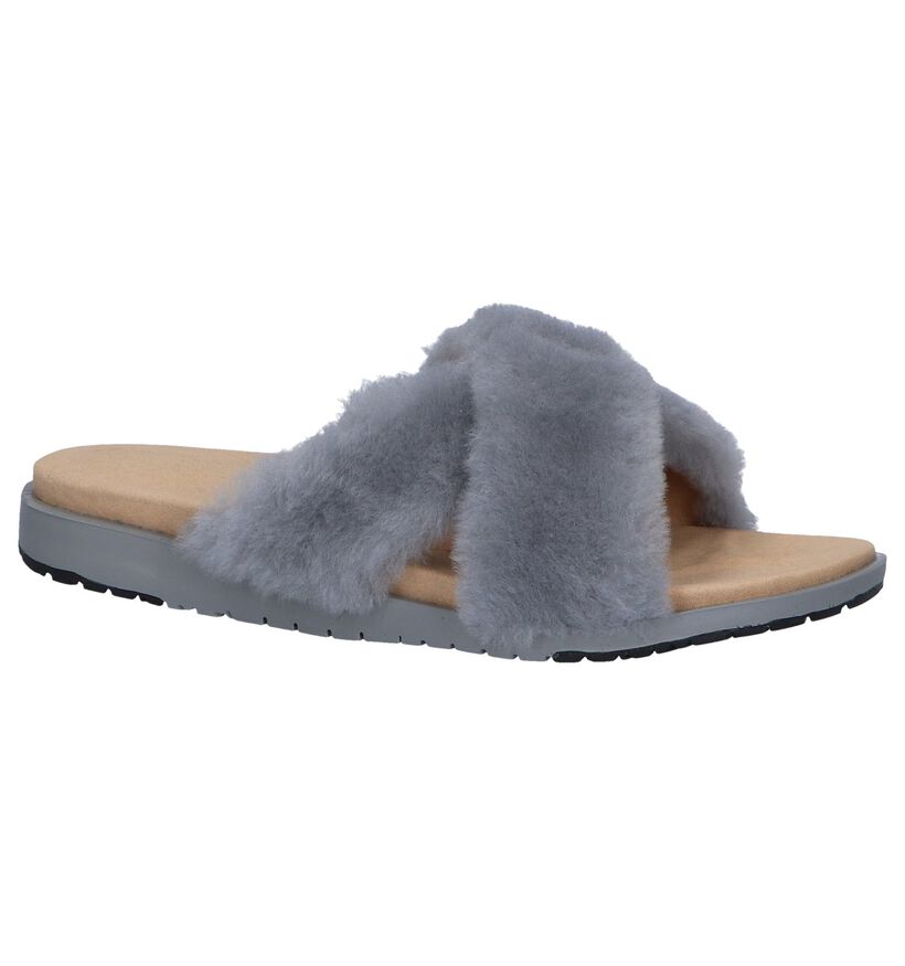 EMU Nu-pieds plates en Turquoise en laine (245683)