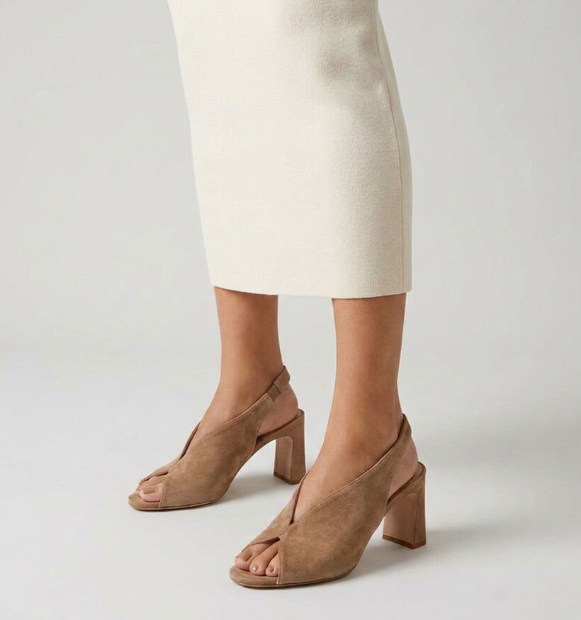 Laurent David Sandales &agrave; talons en Beige pour femmes (373561)