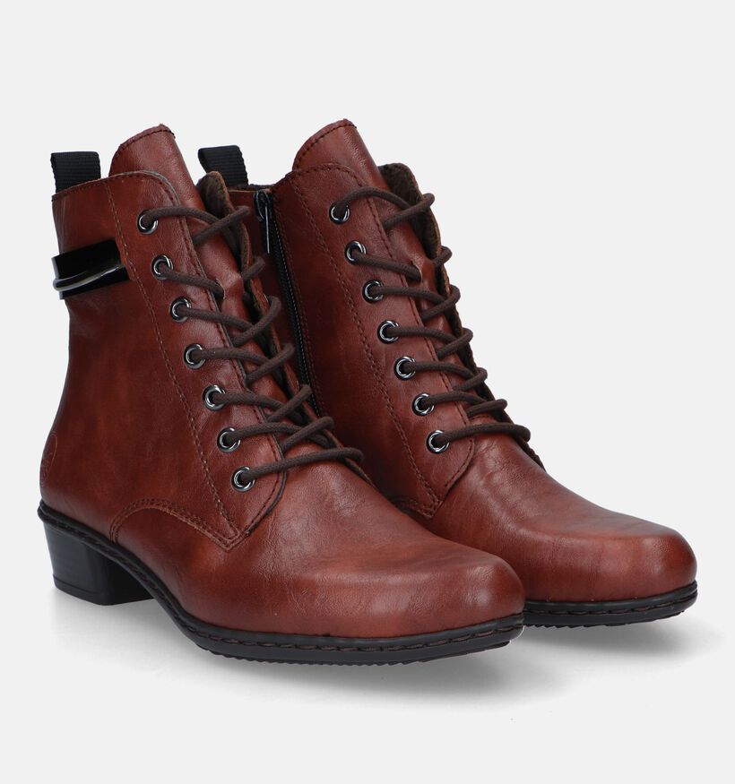 Rieker Bottines à lacets en Cognac pour femmes (331601)