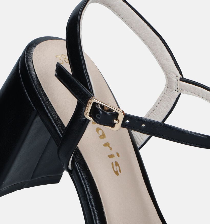 Tamaris Sandales avec talon carré en Noir pour femmes (338247)