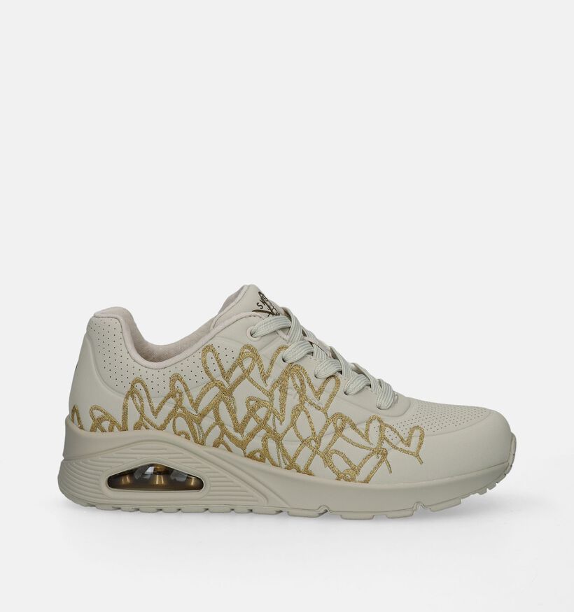 Skechers Uno Golden Heart Baskets en Beige pour femmes (345156)