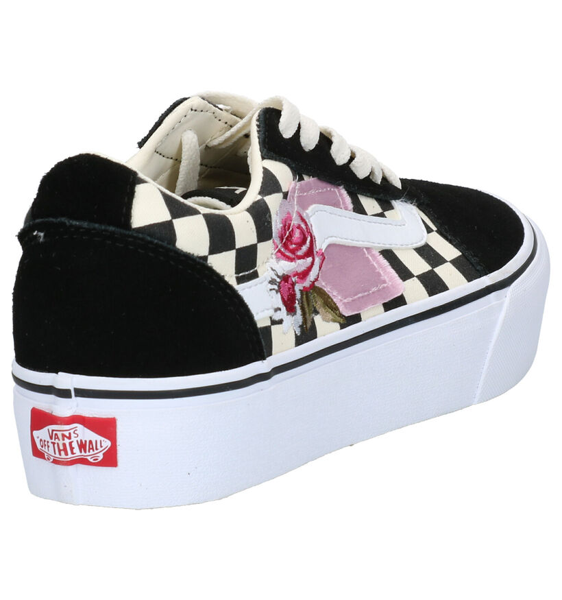 Vans Ward Platform Baskets de skate en Noir pour femmes (317792)