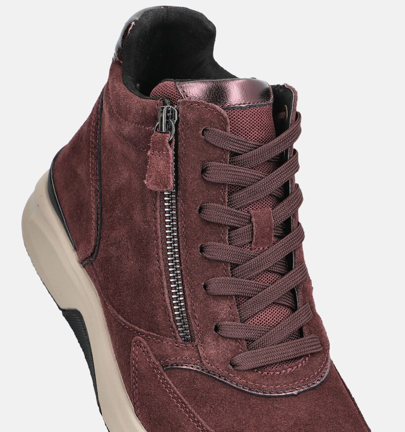 Gabor Comfort Baskets en Rouge fonc&eacute; pour femmes (376953) - pour semelles orthop&eacute;diques