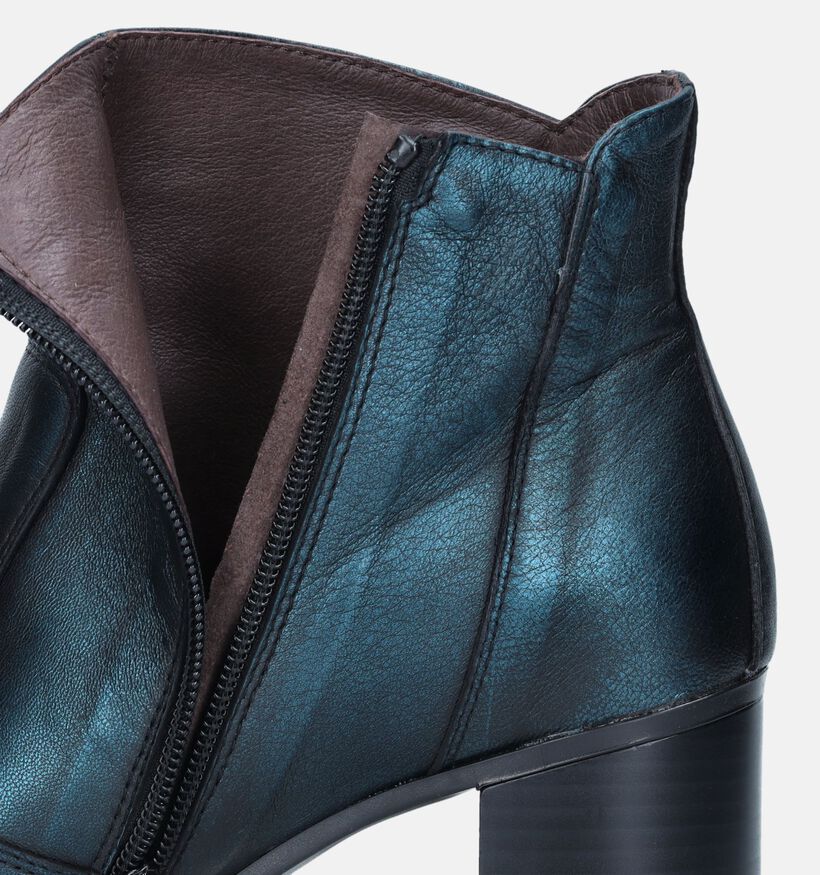NeroGiardini Blauwe Enkellaarzen met blokhak voor dames (345624)