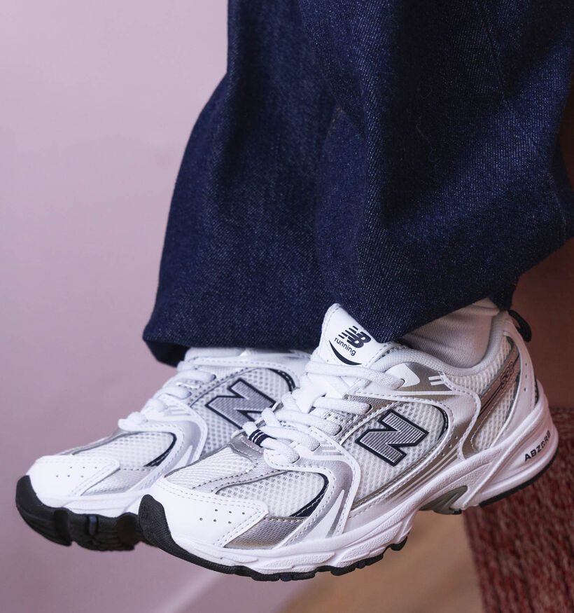 New Balance 530 Baskets en Blanc pour filles, gar&ccedil;ons (366191) - pour semelles orthop&eacute;diques