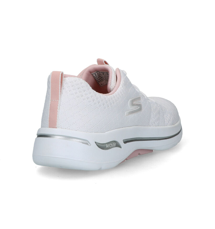 Skechers Go Walk Arch Fit Baskets en Blanc pour femmes (319365) - pour semelles orthopédiques