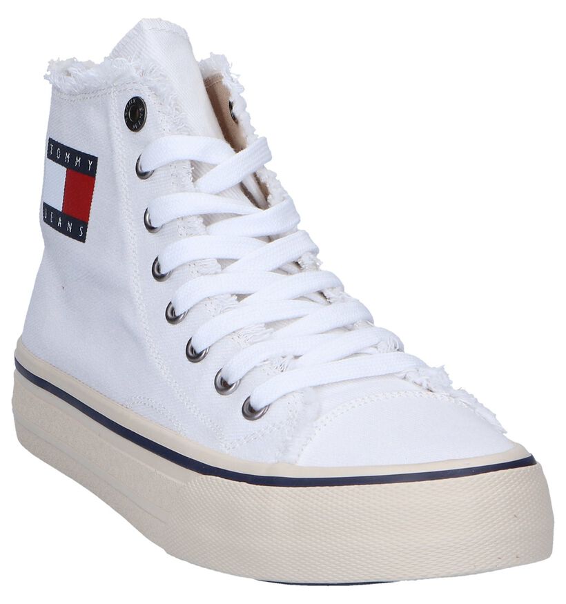 Blauwe Sneakers Tommy Hilfiger Hightop Tommy Jeans in stof (252699)