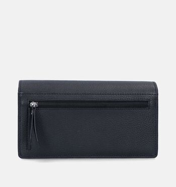 Euro-Leather Portemonnees Zwart/Blauw