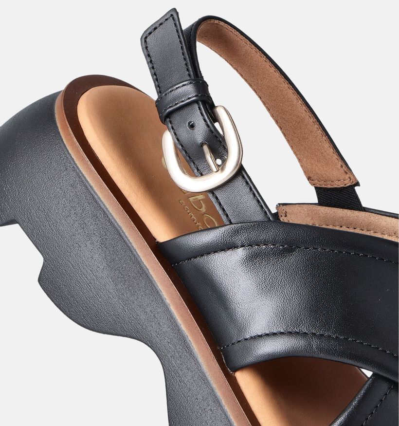 Gabor Zwarte Sandalen met plateauzool voor dames (356668)