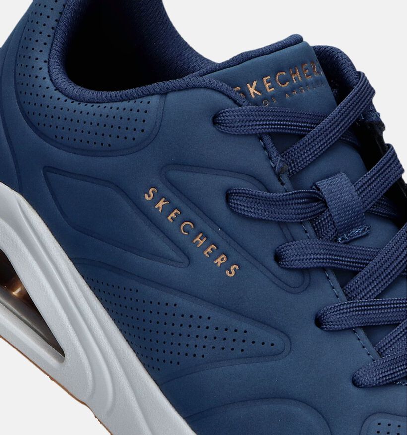 Skechers Tres-Air Uno Baskets en Bleu pour hommes (345182)