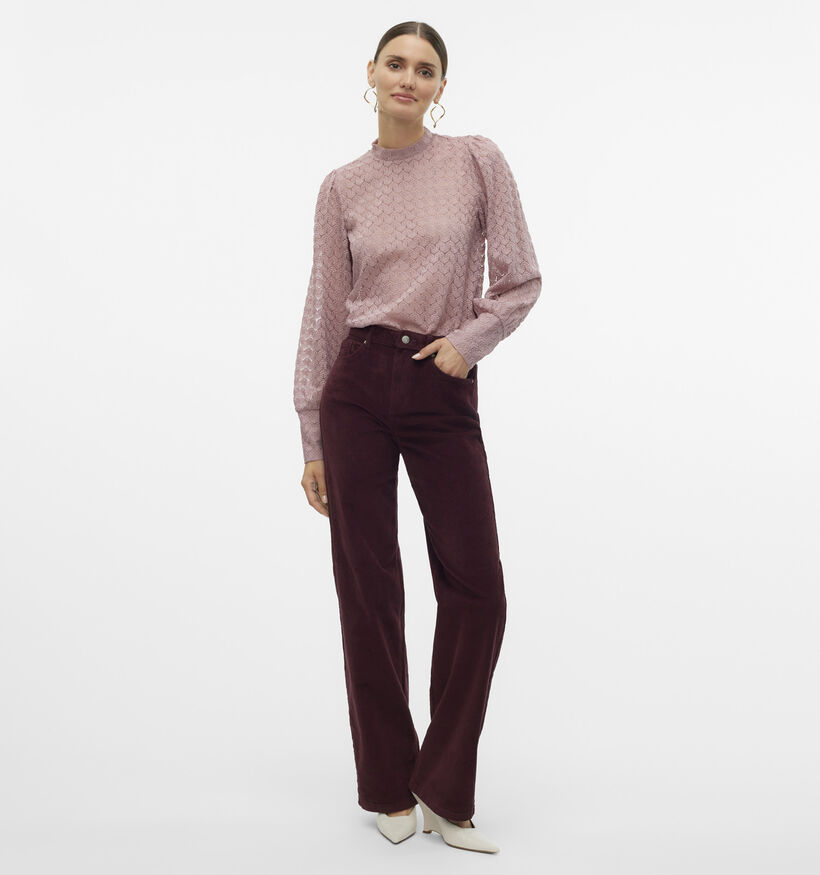 Vero Moda Tessa Corduroy Pantalon en Bordeaux pour femmes (361200)