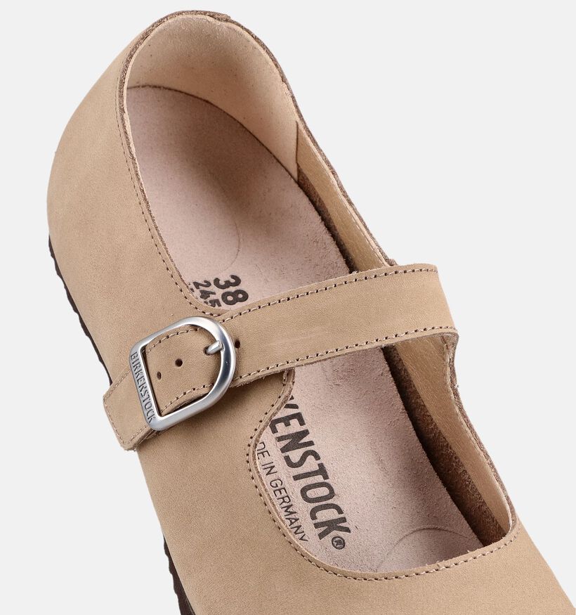 Birkenstock Santa Clarita Natural Ballerines en Beige pour femmes (368231) - pour semelles orthop&eacute;diques