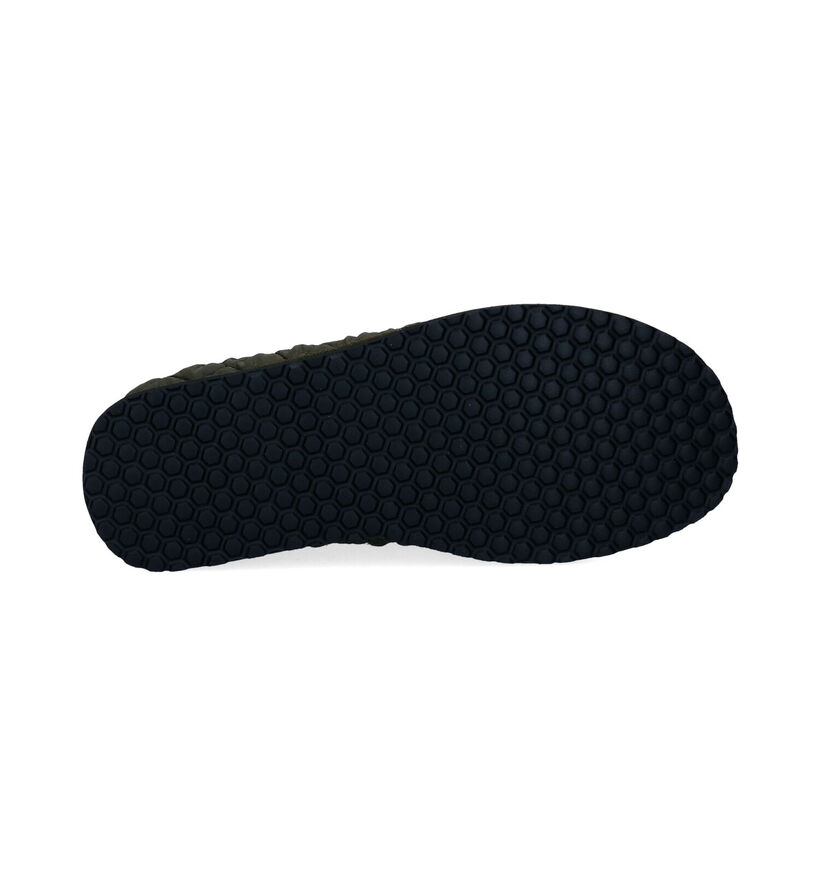 Torfs Home Pantoufles ouvertes en Vert kaki pour hommes (299120) - pour semelles orthopédiques