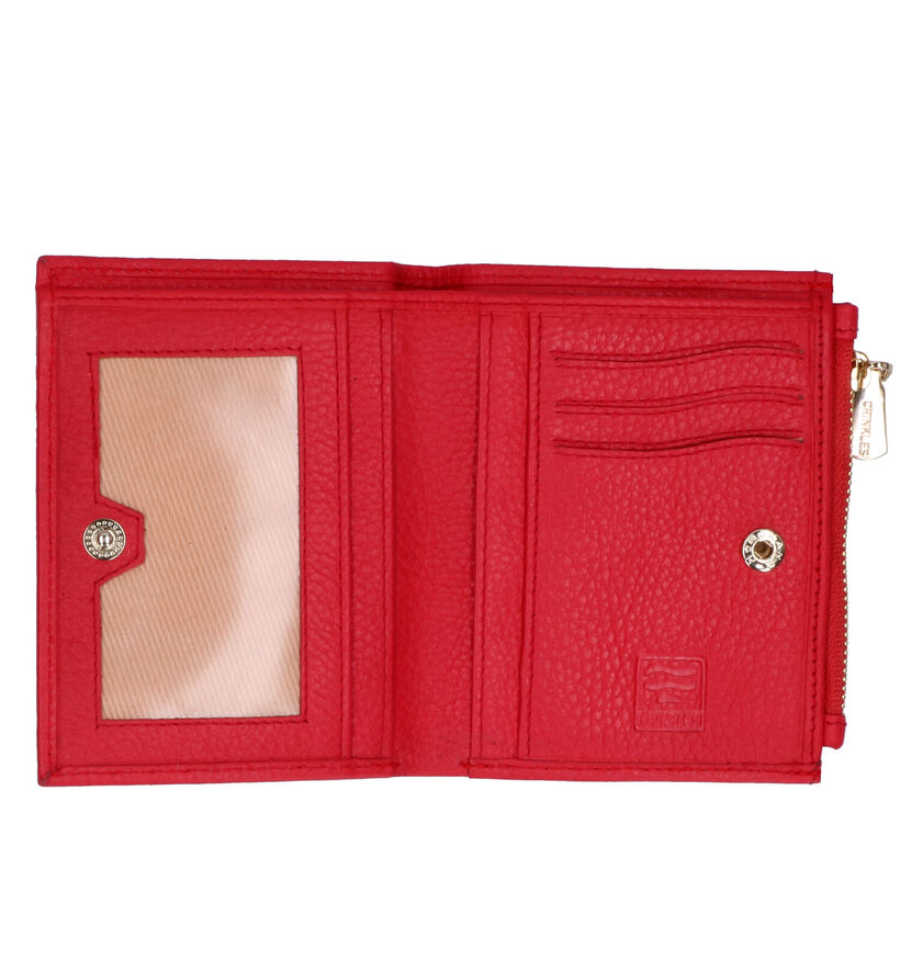 Crinkles Porte-monnaie zippé en Rouge pour femmes (329722)