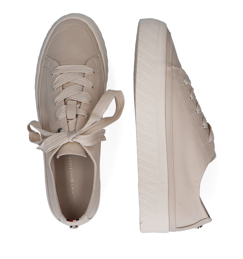 Tommy Hilfiger Monochromatic Vulc Beige Sneakers voor dames (304010) - geschikt voor steunzolen
