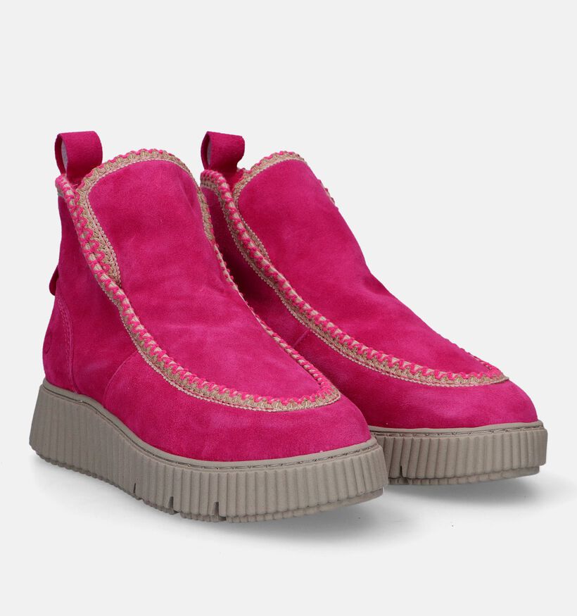 Tamaris Bottines Fourrées en Rose fuchsia pour femmes (333108)