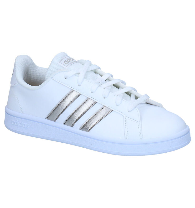 adidas Grand Court Base Witte Sneakers in kunstleer (300166)