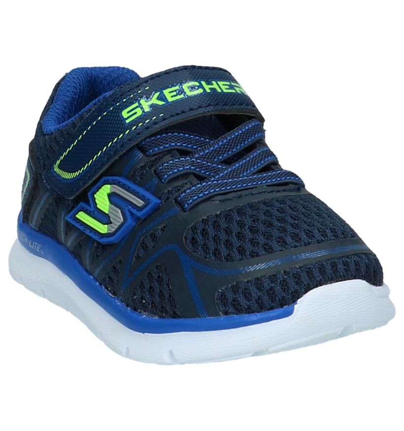 Skechers Baskets basses en Bleu foncé en textile (214938)