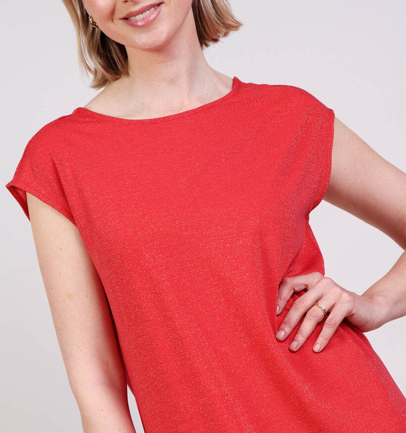 Vila Luxi Glitter Rode Lange Jurk voor dames (369457)