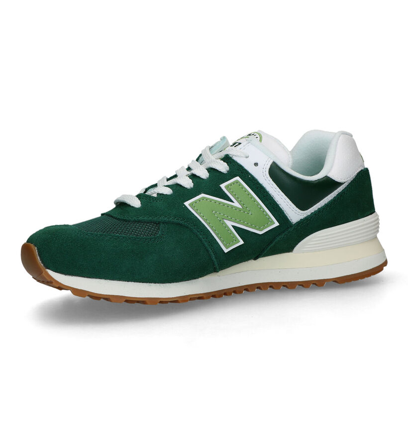 New Balance 574 Baskets en Blanc en daim (319188)