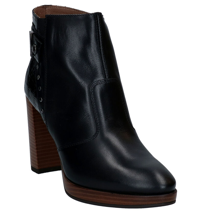 NeroGiardini Bottines à talons en Noir en cuir (300046)