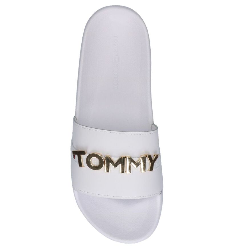 Tommy Beach Slide Witte Badslippers, Wit, pdp