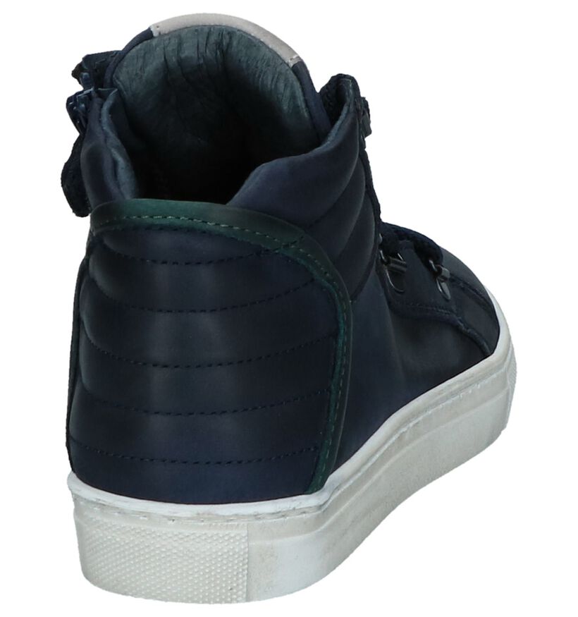 Donkerblauwe Hoge Geklede Sneakers Hampton Bays in leer (224123)