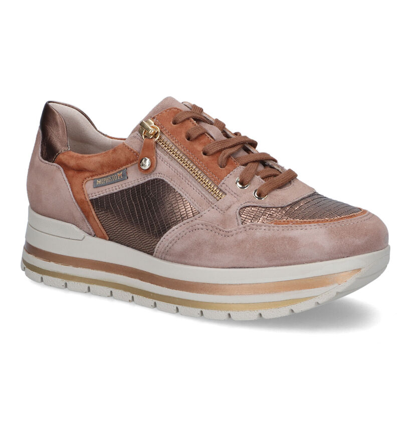 Mephisto Panthea Taupe Sneakers voor dames (316750) - geschikt voor steunzolen