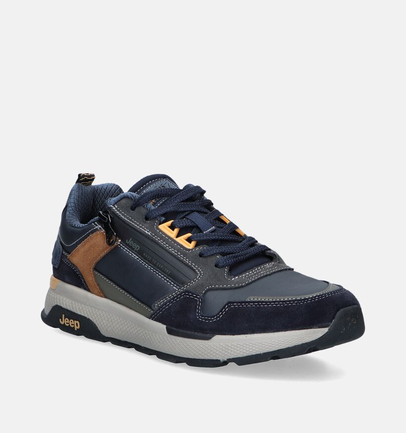 Jeep Ontario Zip Blauwe Veterschoenen voor heren (344423) - geschikt voor steunzolen