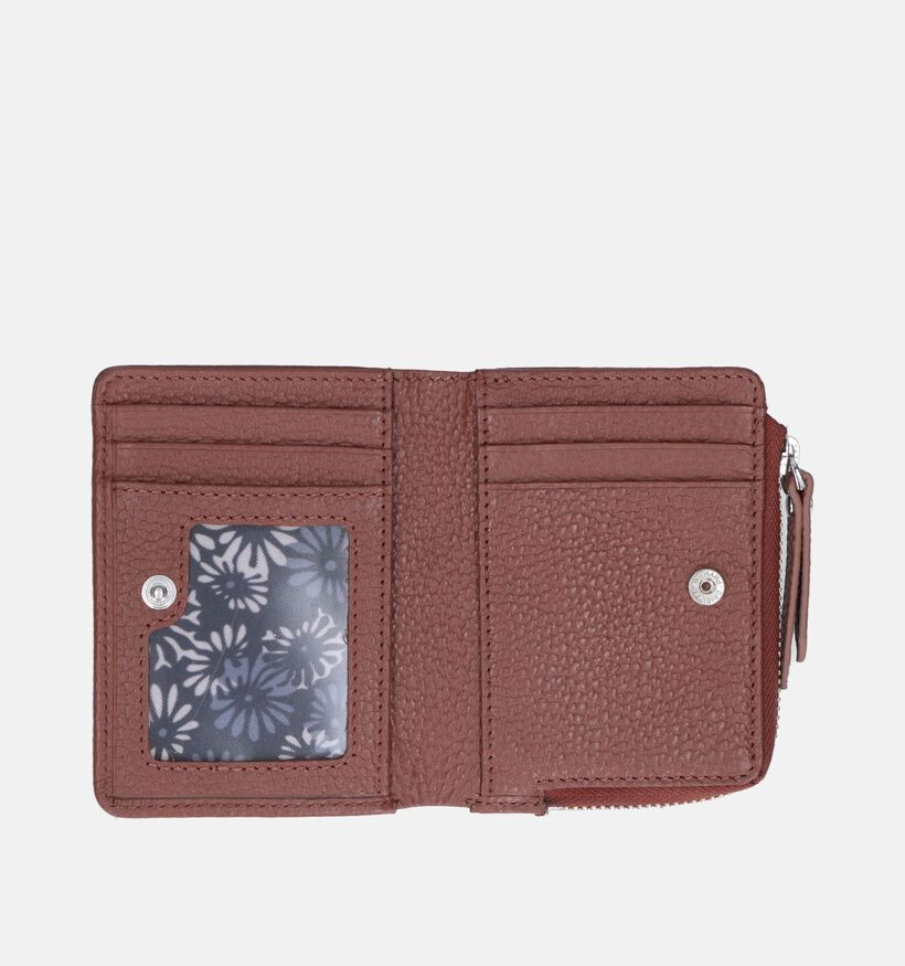 Euro-Leather Porte-monnaie zippé en Cognac pour femmes (343457)