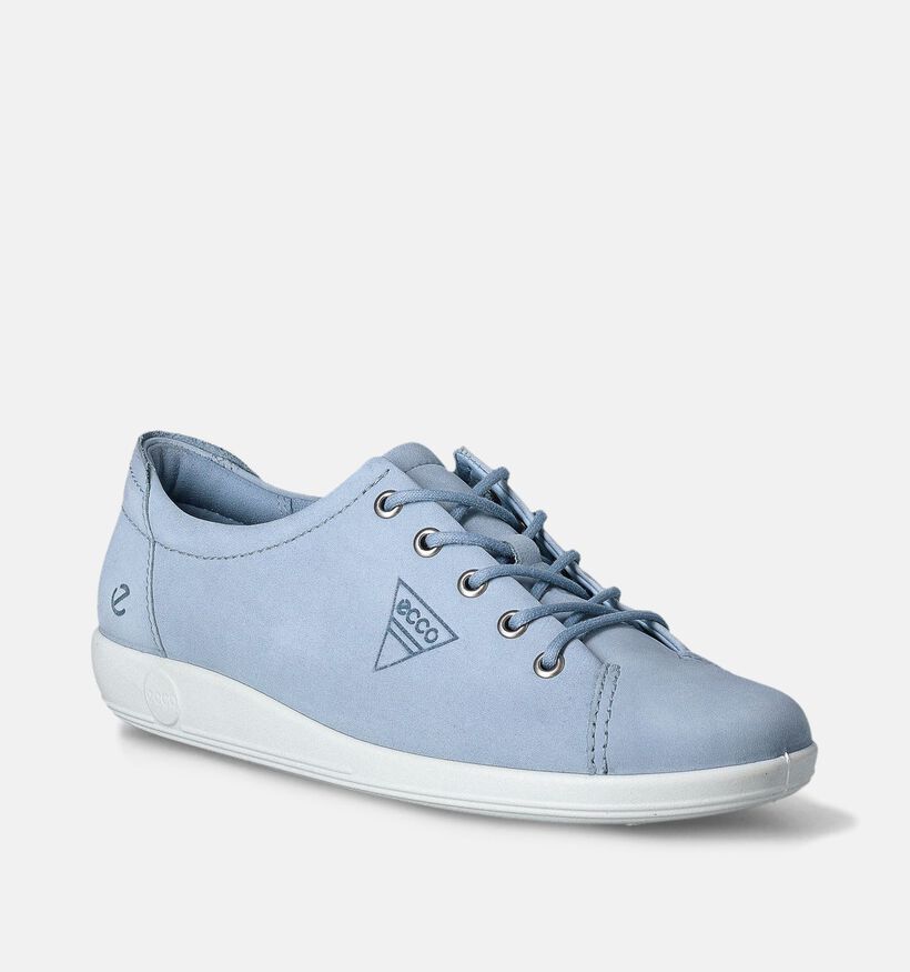 ECCO Soft 2.0 Chaussures à lacets en Bleu pour femmes (353350) - pour semelles orthopédiques