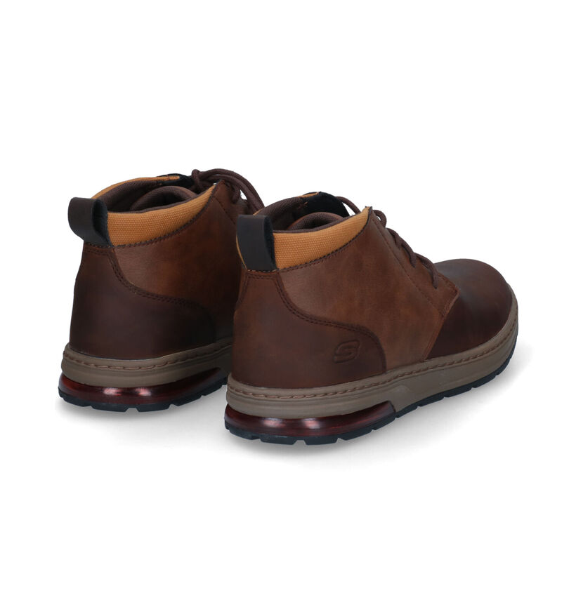 Skechers Evenston Renli Chaussures hautes en Cognac en cuir (312698)