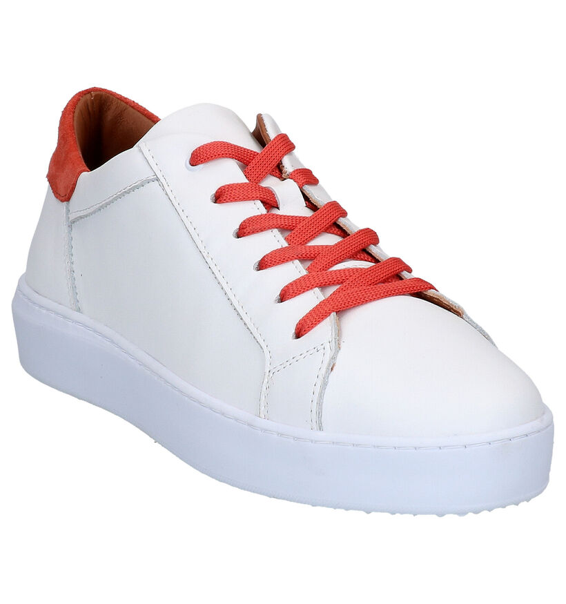 Hampton Bays Maras Witte Veterschoenen in leer (266414)