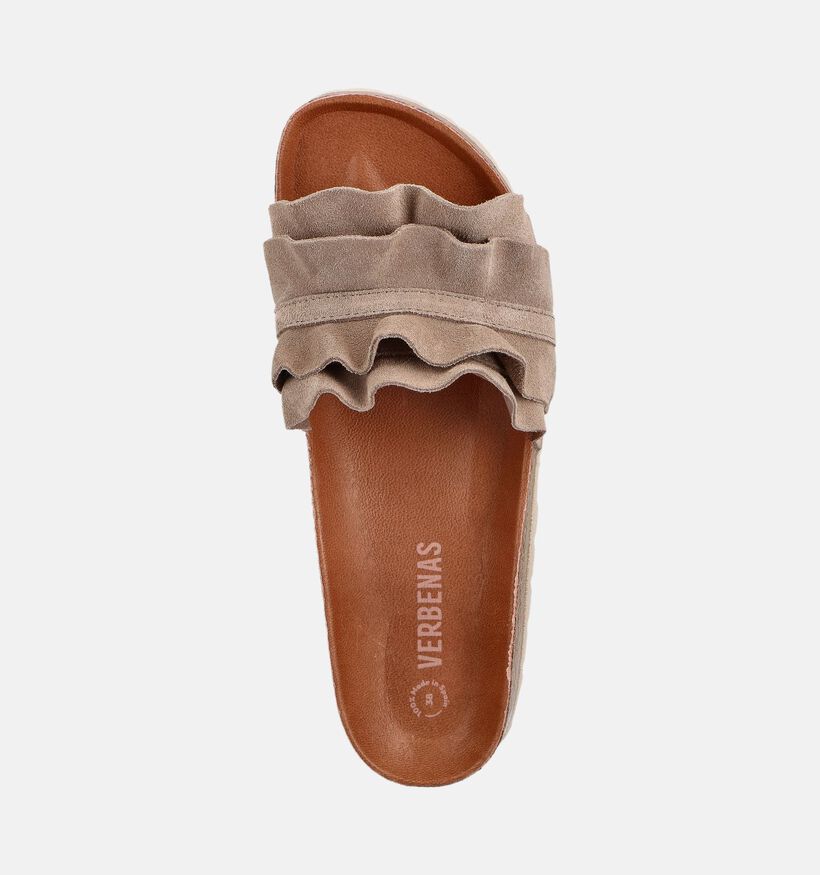 Verbenas Rocio Nu-pieds plates en Taupe pour femmes (357416)