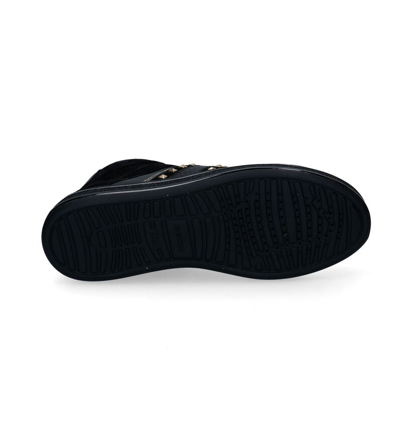Geox Leelu Zwarte Hoge Sneakers in leer (301052)