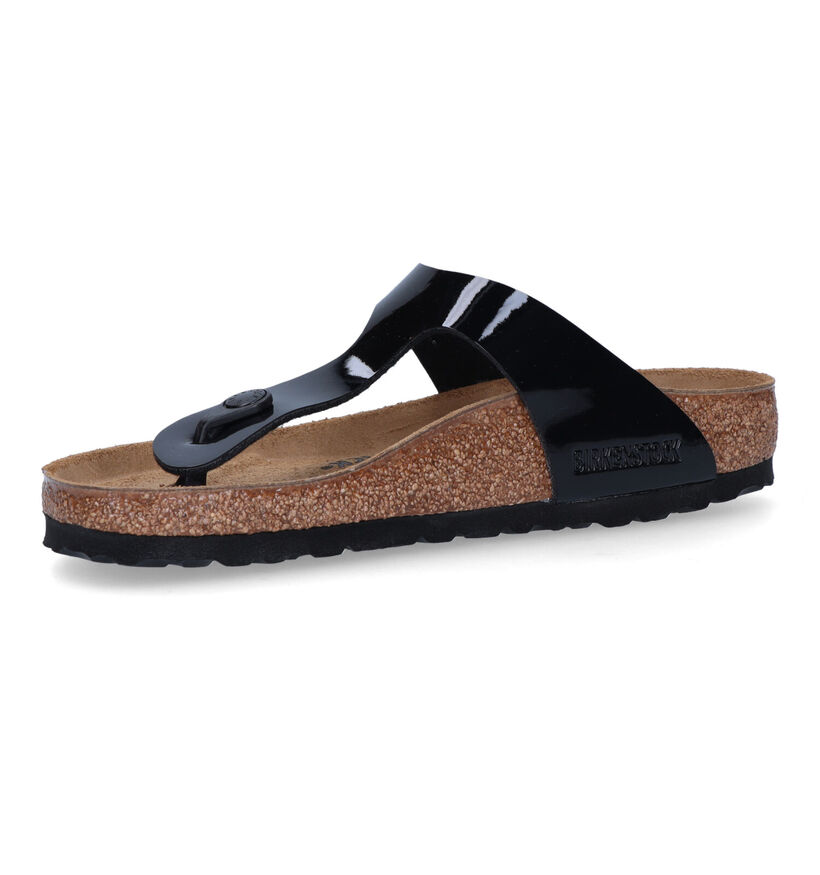 Birkenstock Gizeh Tongs en Noir en simili cuir (322636)