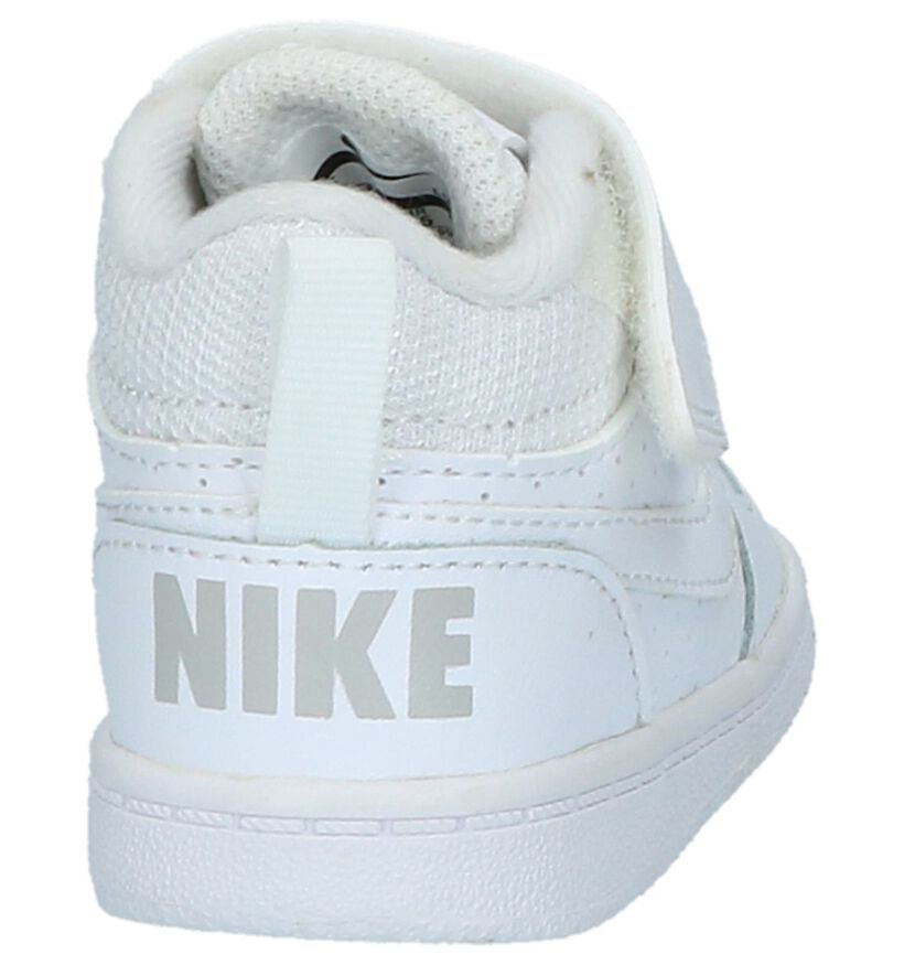 Nike Court Borough Witte Babyschoentjes in leer (205813)